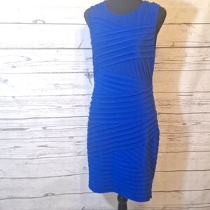 #1009 Calvin klein royal blue criss croos fitted stretch dress sz. 8
